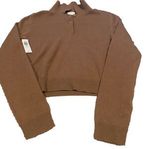 Aritzia Wilfred Florence 100% Cashmere Yarn Polo Ladies Large sweater NWT